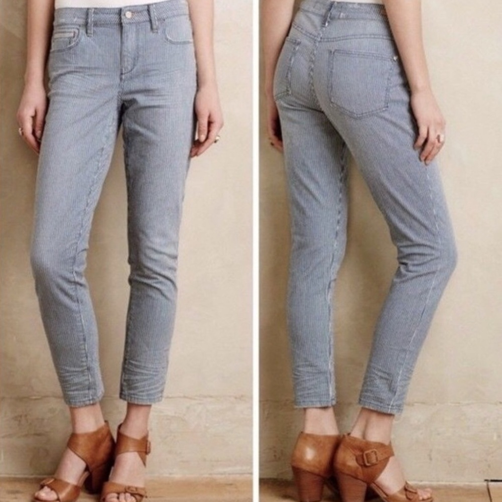 Anthropologie Pilcro Blue Stet Railroad Stripe Jeans Sz 25